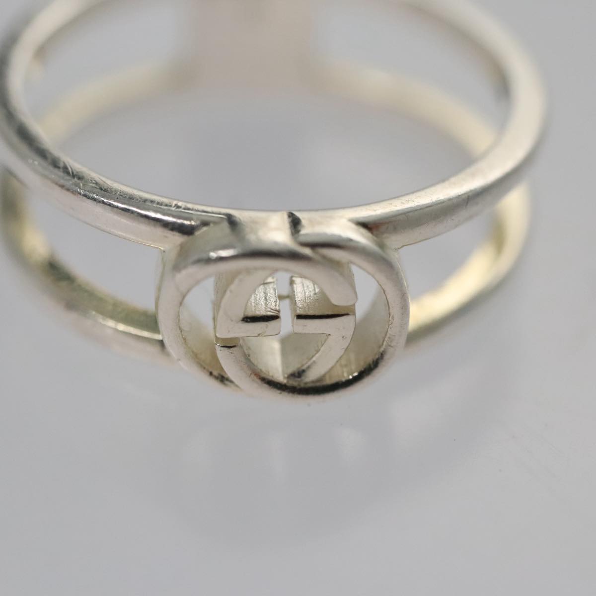 GUCCI Interlocking Ring metal Silver Auth am7444 | eBay