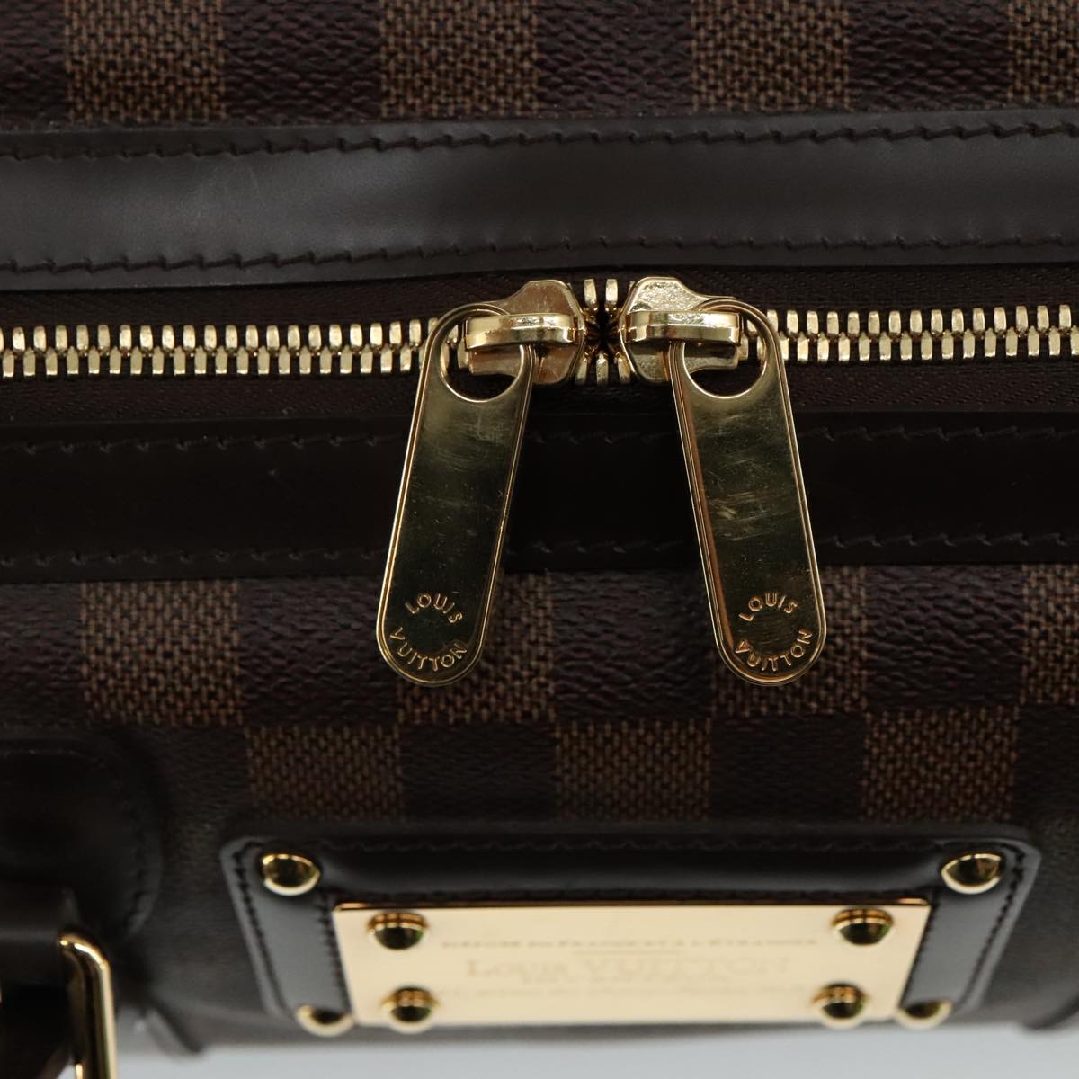 LOUIS VUITTON Damier Ebene Berkeley Hand Bag N52000 LV Auth LOUIS VUITTON Damier Ebene Berkeley Hand Bag N52000 LV Auth