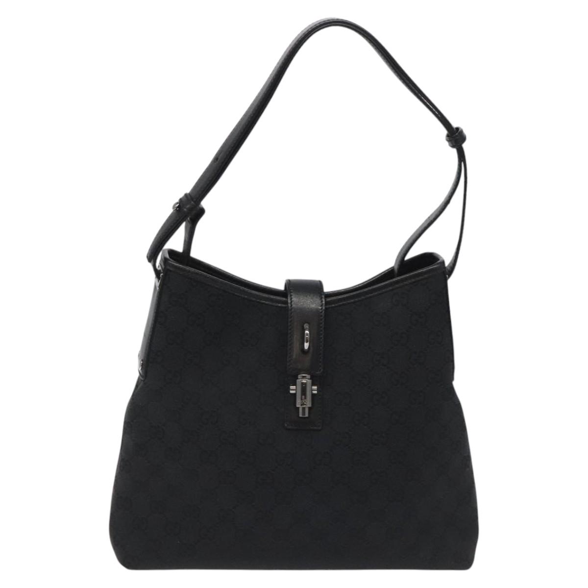 【公式】フジのお歳暮・冬ギフト GG GUCCI Canvas 110291 Silver Black Bag Shoulder Jackie New バッグ
