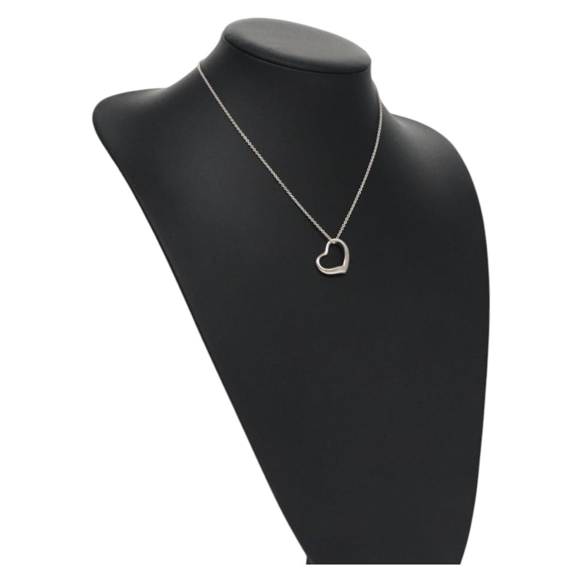 TIFFANY&Co. Open Heart Necklace Ag925 Silver Auth am7924 | eBay