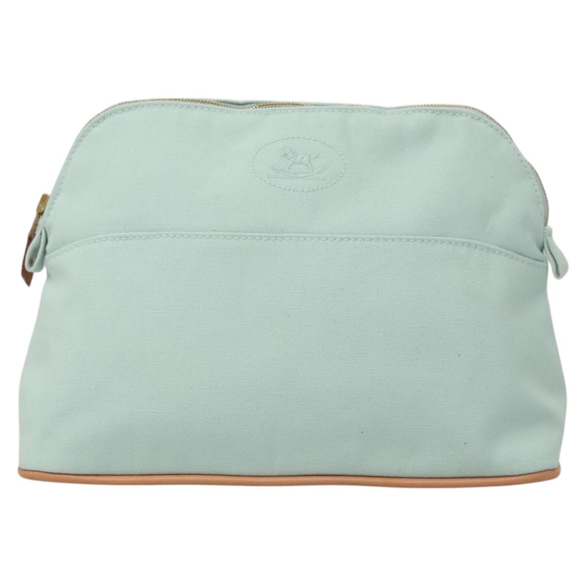 HERMES Bolide Pouch MM Canvas Light Blue Auth am8060 | eBay
