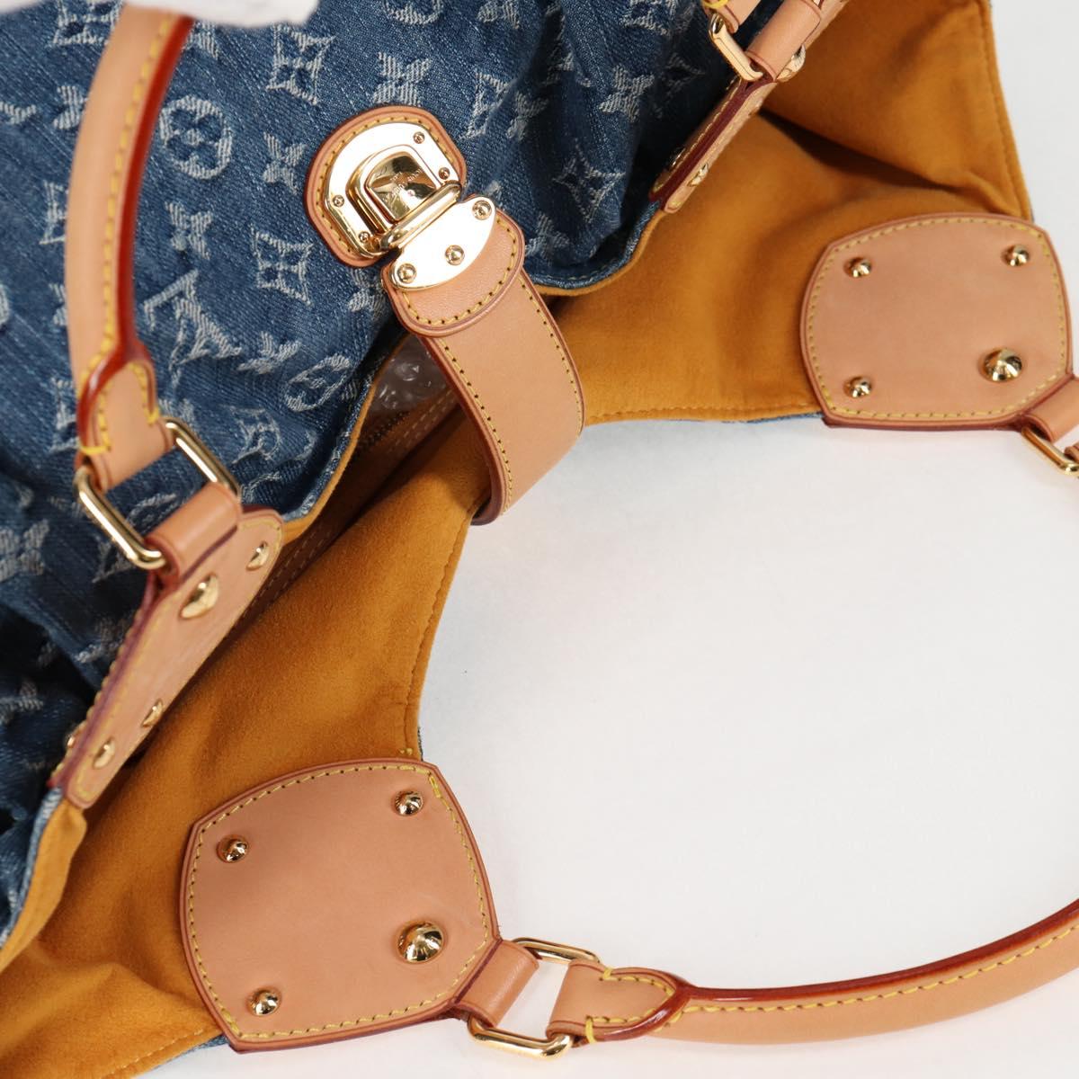 Louis Vuitton Blue Monogram Denim Shoulder Bag with Tan Straps LOUIS VUITTON Baggy PM Shoulder Bag Monogram Denim Blue  main image 4
