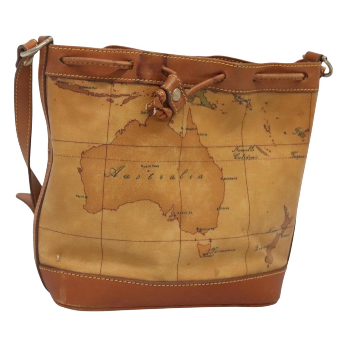 PRIMA CLASSE Shoulder Bag Leather PVC Beige Gold Auth am8596 | eBay