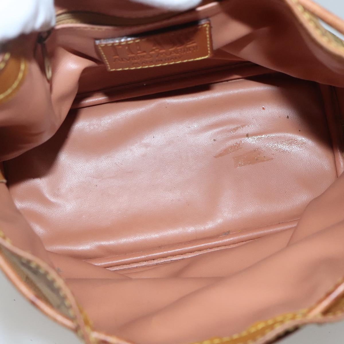PRIMA CLASSE Shoulder Bag Leather PVC Beige Gold Auth am8596 | eBay