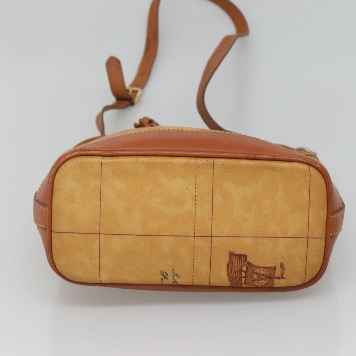 PRIMA CLASSE Shoulder Bag Leather PVC Beige Gold Auth am8596 | eBay