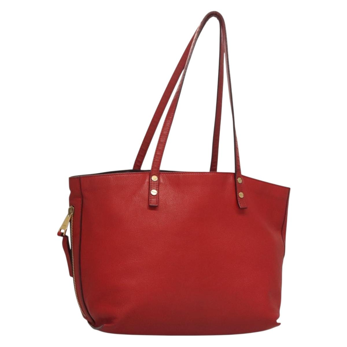 Chloe Dylan Tote Bag Leather Red Gold Auth am8898 | eBay