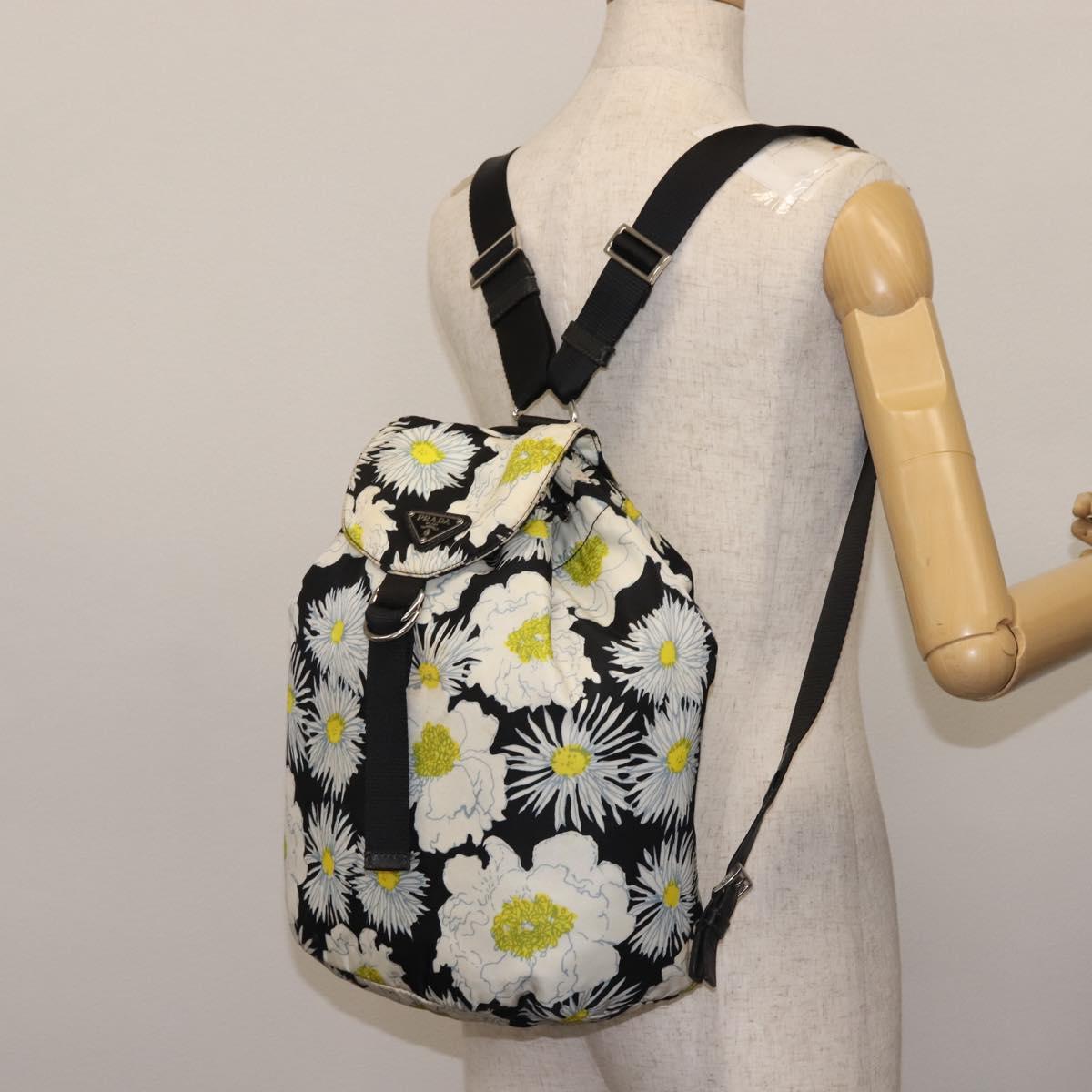 PRADA Backpack Nylon Black Silver Auth am9106 | eBay display picture 3