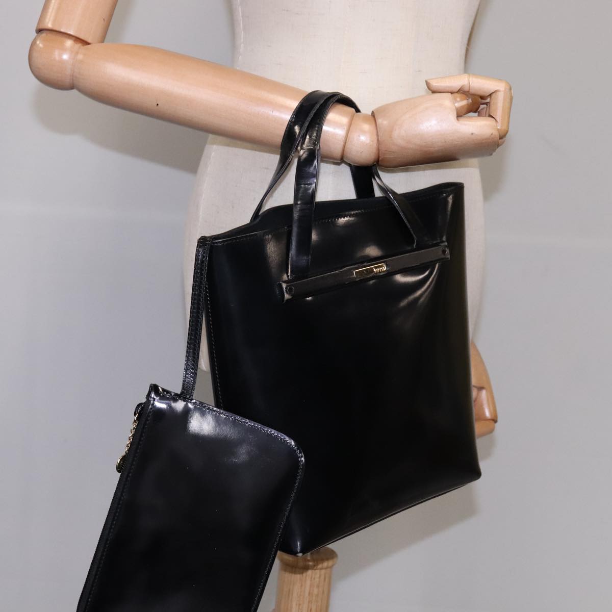 GUCCI Hand Bag Patent leather Black 000 2058 0558 0 Auth