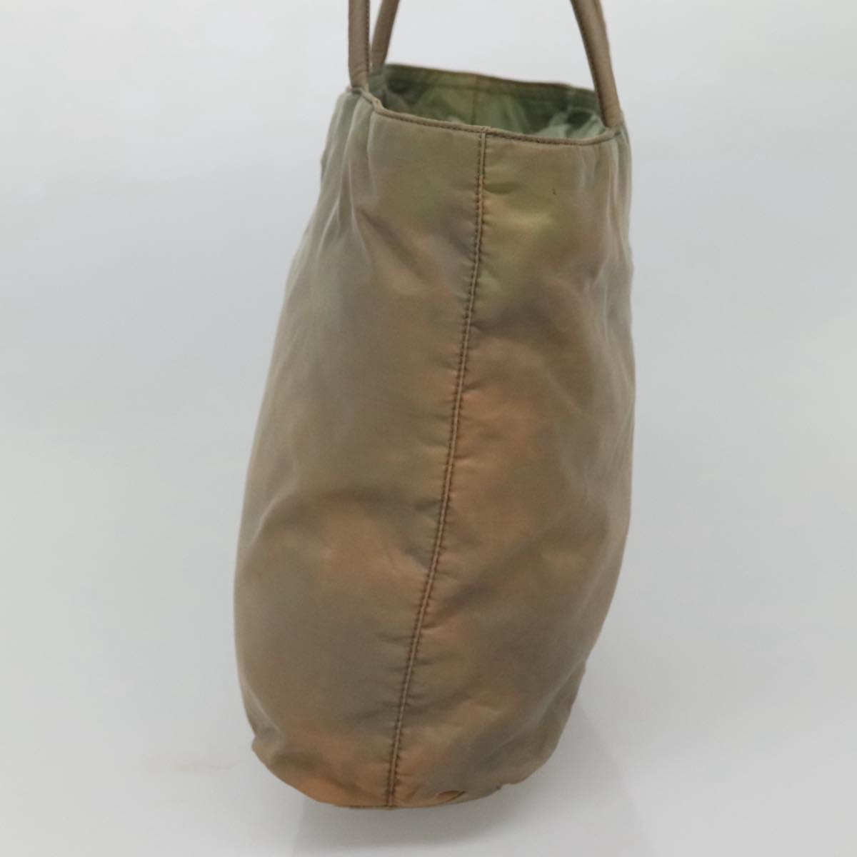 PRADA Tote Bag Nylon Beige Silver Auth ar13394 | eBay