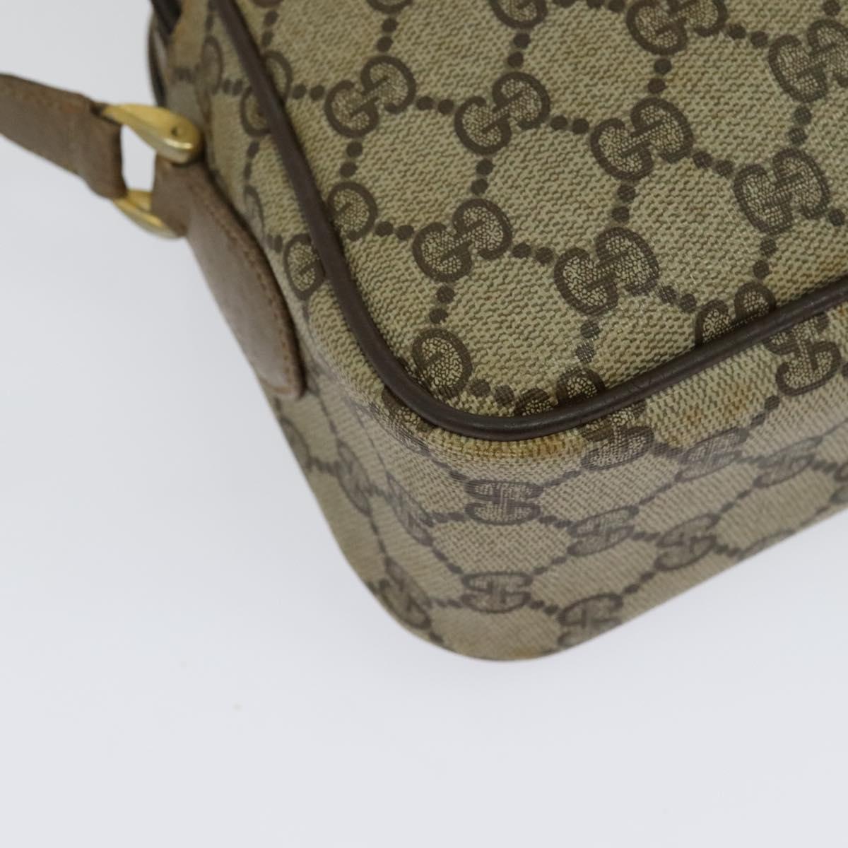 GUCCI GG Supreme Web Sherry Line Bag PVC Beige Gold 904 02 049