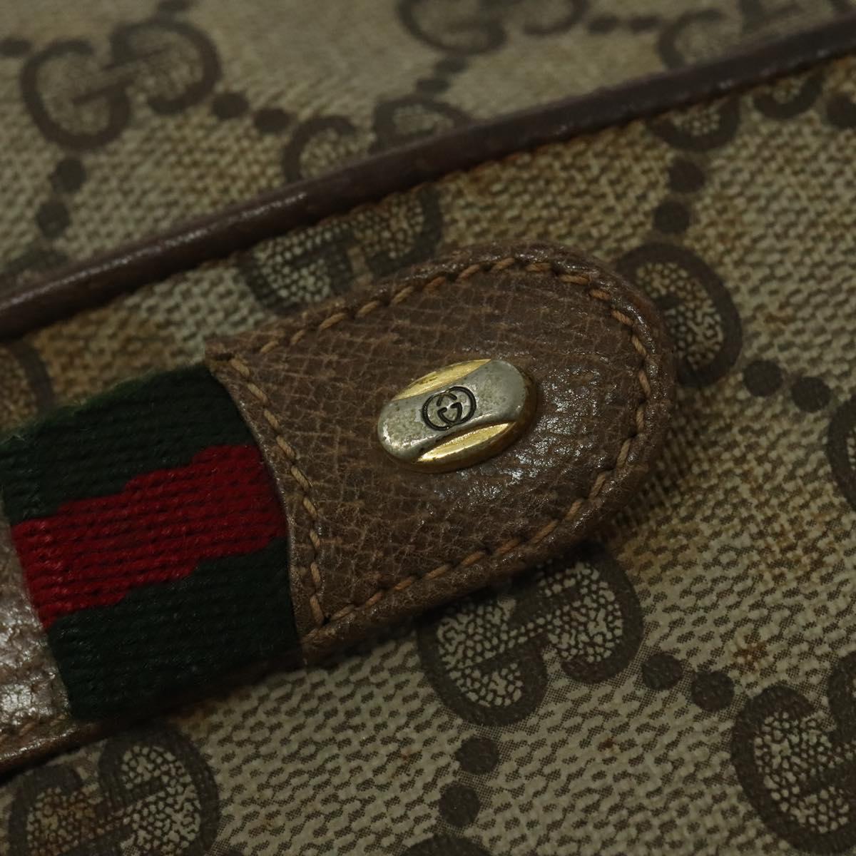 GUCCI GG Supreme Web Sherry Line Bag PVC Beige Gold 904 02 049