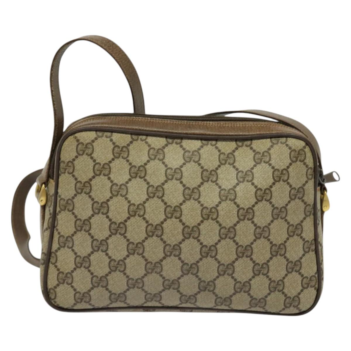 ヴィンテージ GUCCI GGスプリーム シェリーライン セカンドバッグ PVC GUCCI GG Supreme Web Sherry Line Bag PVC Beige Gold 904 02 049