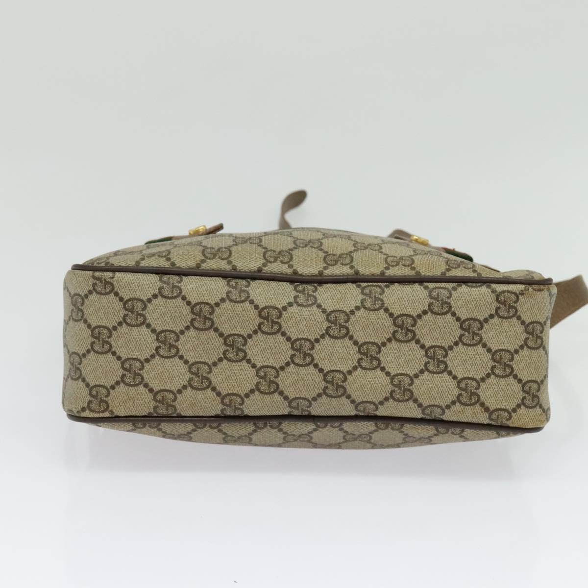 GUCCI GG Supreme Web Sherry Line Bag PVC Beige Gold 904 02 049