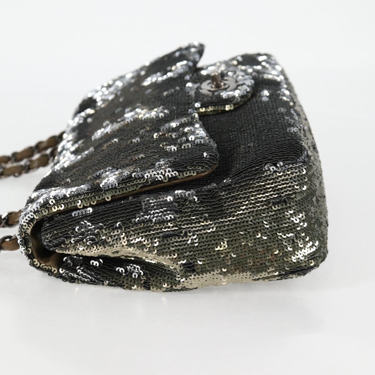 CHANEL 2017 Cruise Coco Cuba Chain Shoulder Bag Sequin Green CC