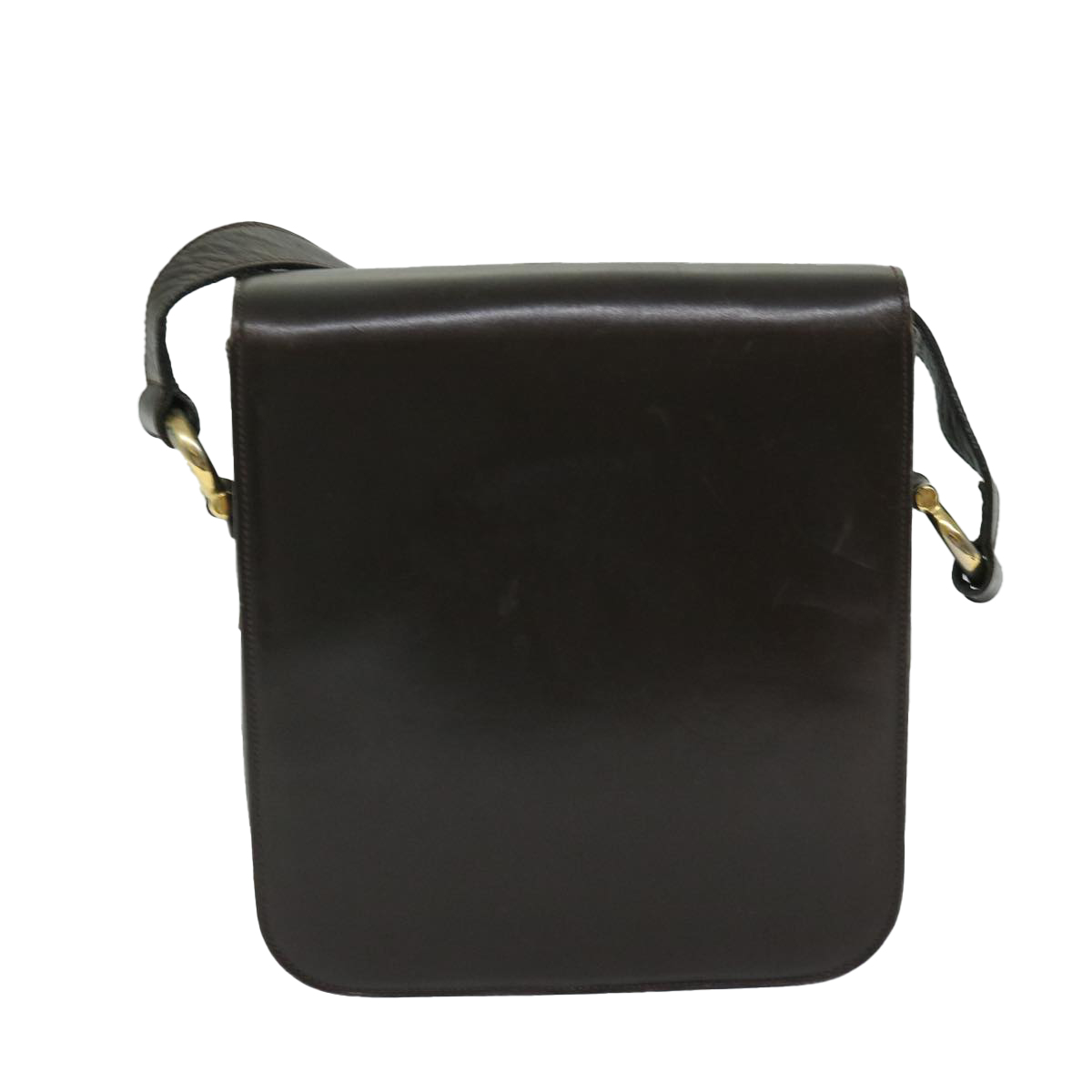 CELINE Horse Carriage Shoulder Bag Leather Brown Auth
