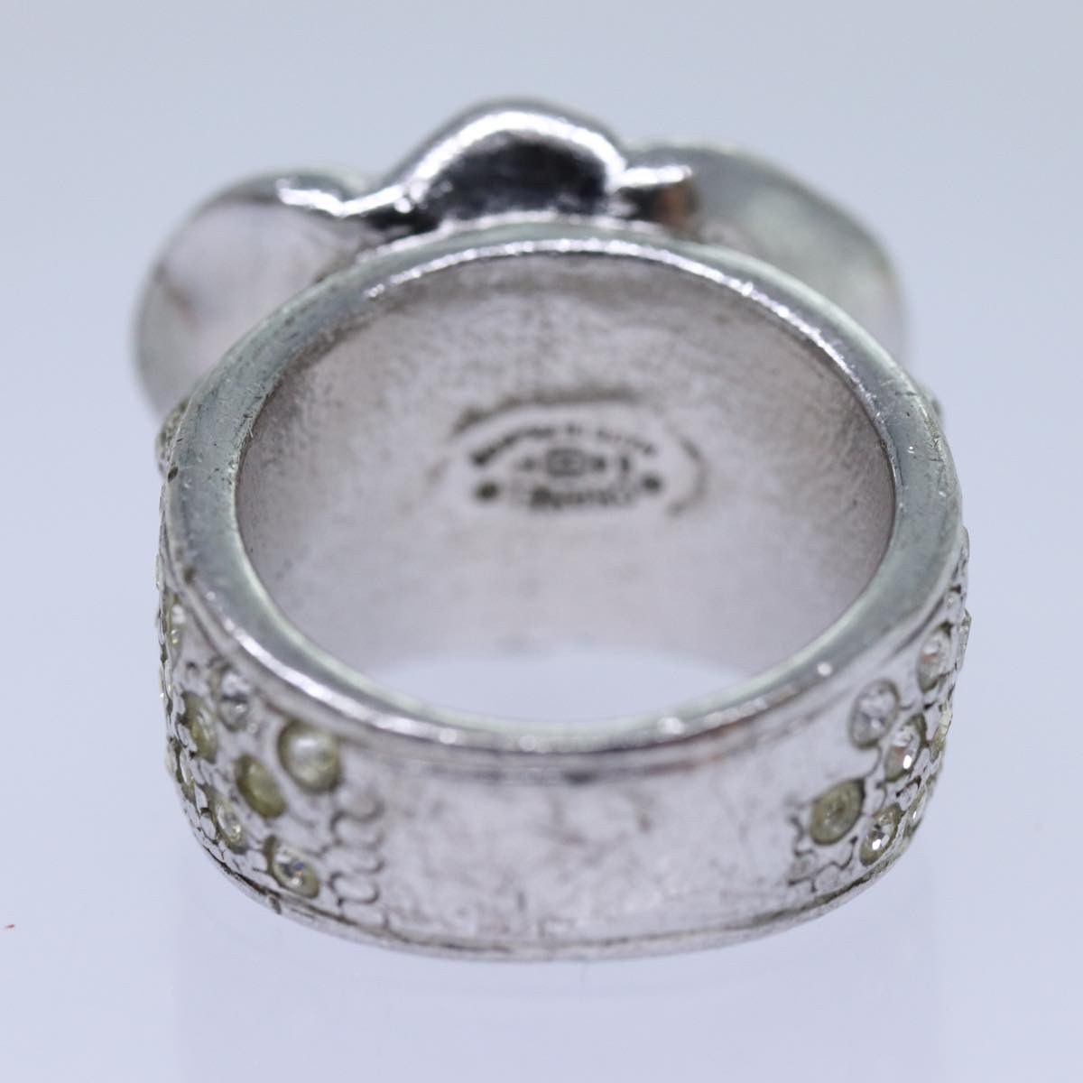 CHANEL COCO Mark Ring metal Silver CC Auth bs13494 | eBay