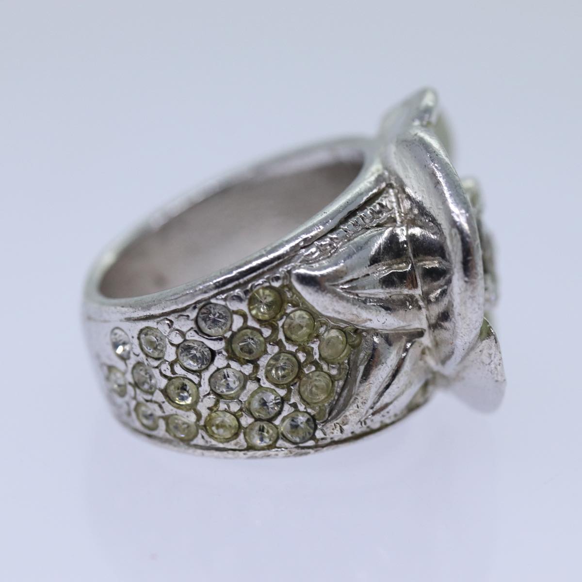 CHANEL COCO Mark Ring metal Silver CC Auth bs13494 | eBay