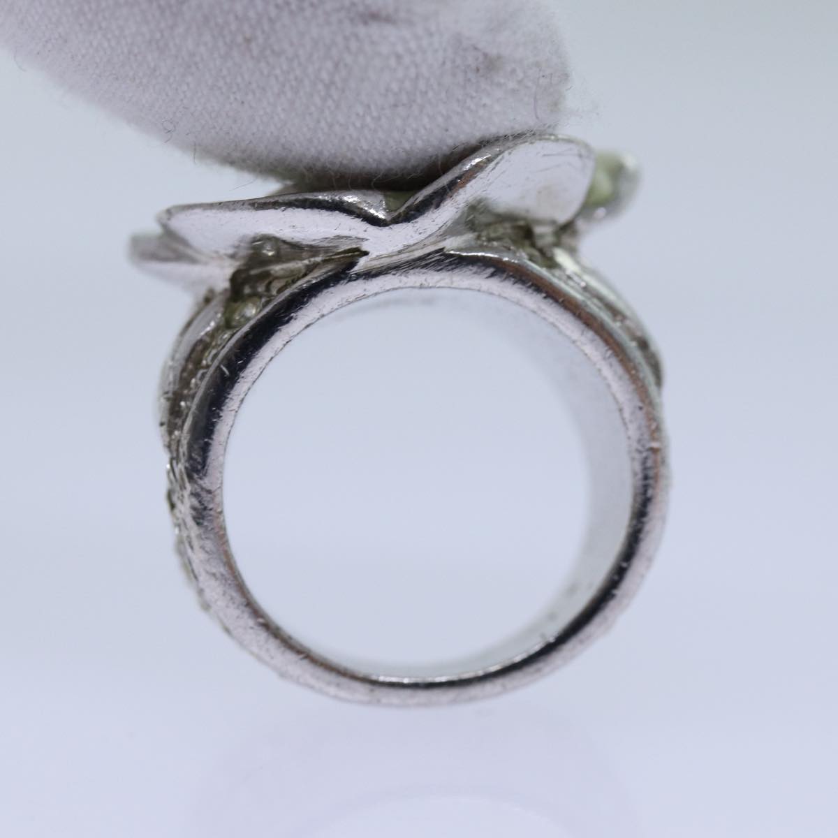 CHANEL COCO Mark Ring metal Silver CC Auth bs13494 | eBay