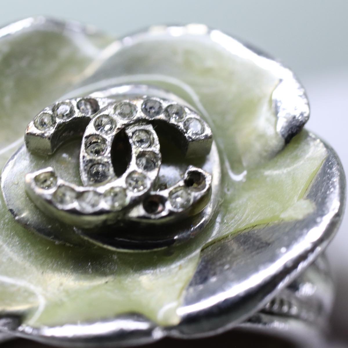 CHANEL COCO Mark Ring metal Silver CC Auth bs13494 | eBay
