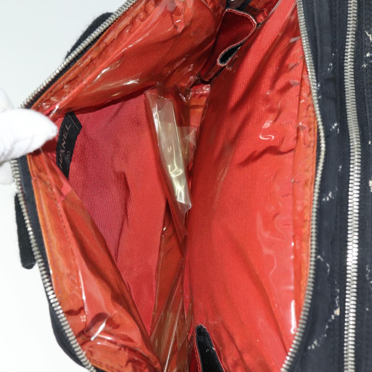 CHANEL Travel line Hand Bag Nylon Black CC Auth bs16566 | eBay