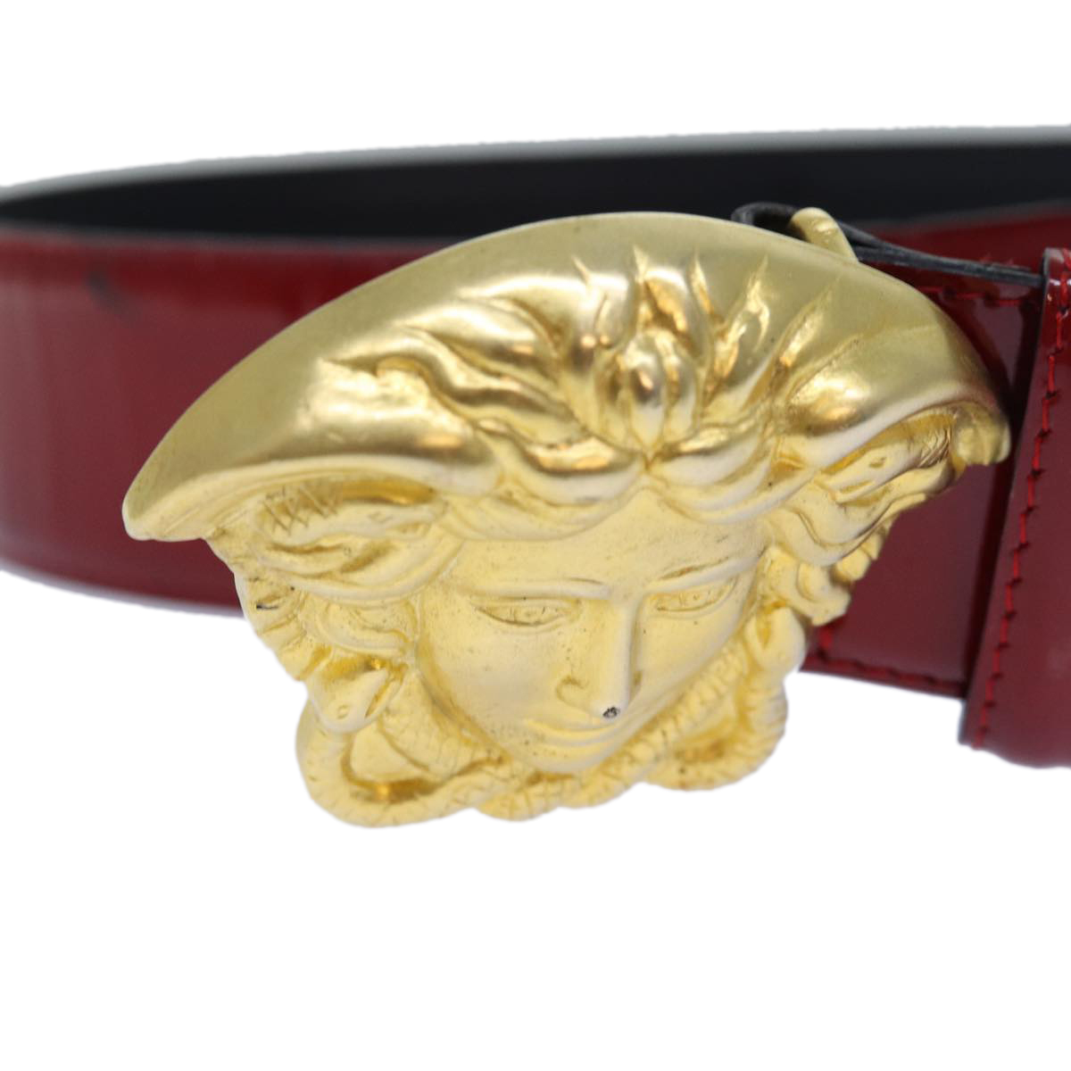 国内発送★Versace★Medusa レザーベルト Versace La Medusa Chain Print Leather Belt | Saks Fifth Avenue