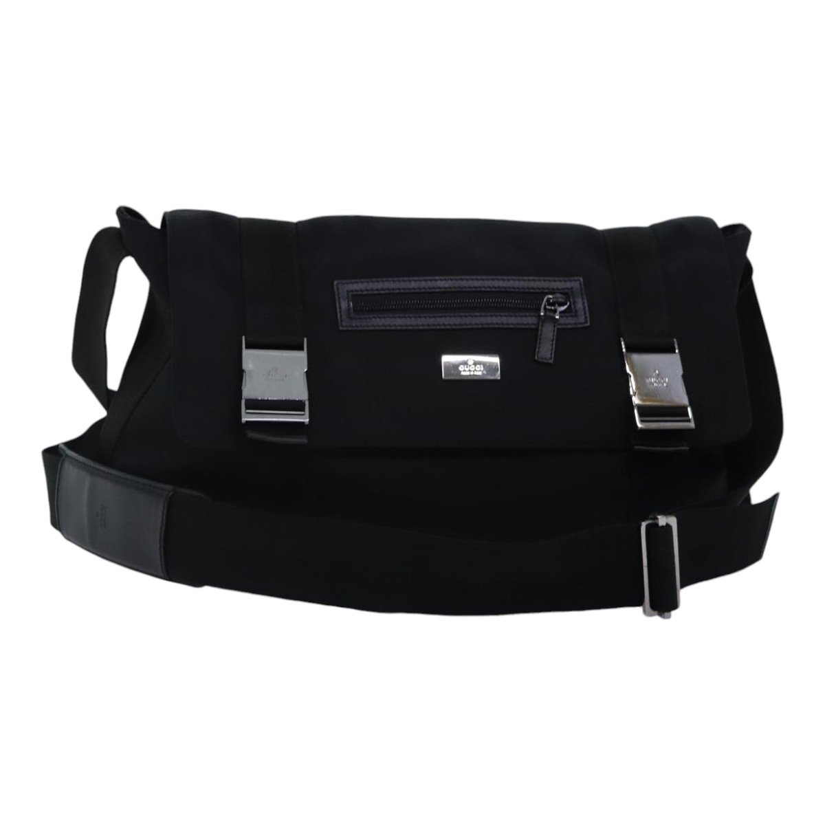 GUCCI バッグ GUCCI Shoulder Bag Nylon Black Silver 122374 Auth bs17862 | eBay