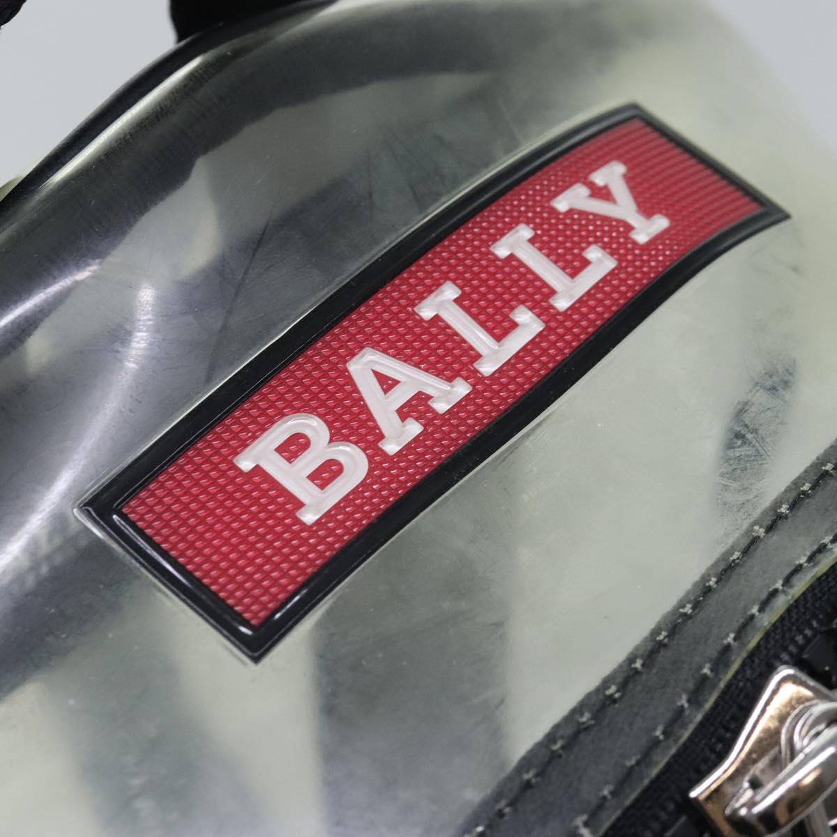 BALLY Backpack Vinyl Clear Black Silver Auth bs18516 | eBay