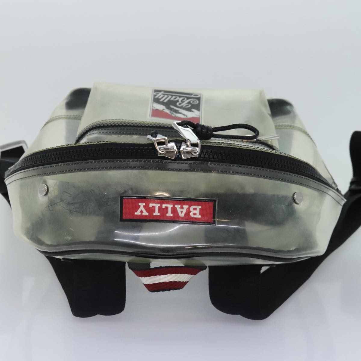 BALLY Backpack Vinyl Clear Black Silver Auth bs18516 | eBay display picture 3