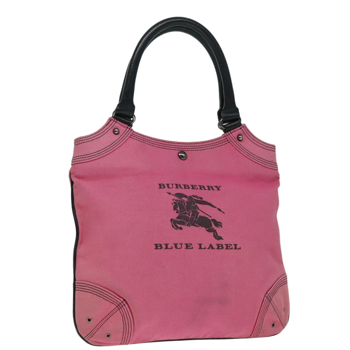 BURBERRY Blue Label Tote Bag Canvas Leather Pink Black