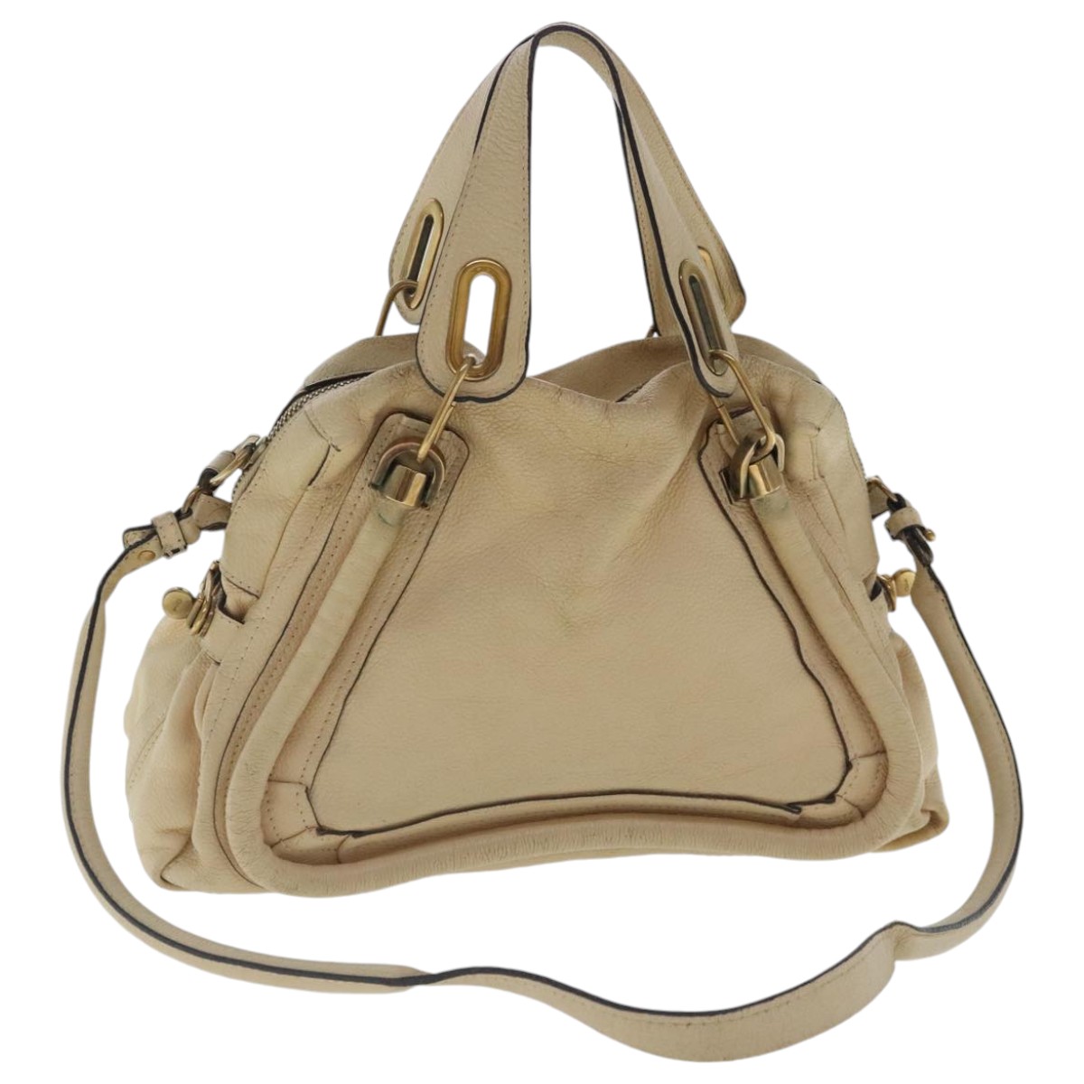 Chloe Paraty Leather Hand bag 2way Shoulder Bag Brown Used
