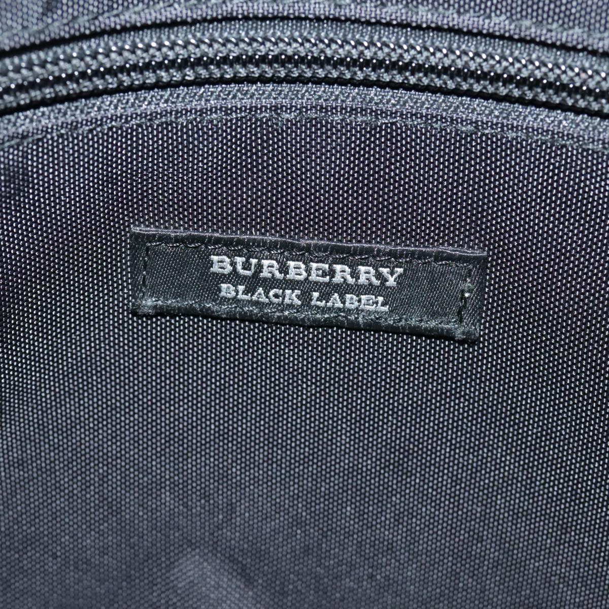 BURBERRY Black label Business Bag Nylon Black Silver Auth