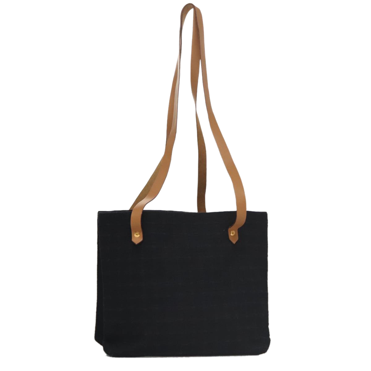 HERMES Amedabacabadubosh Shoulder Bag cotton Black Auth bs21002