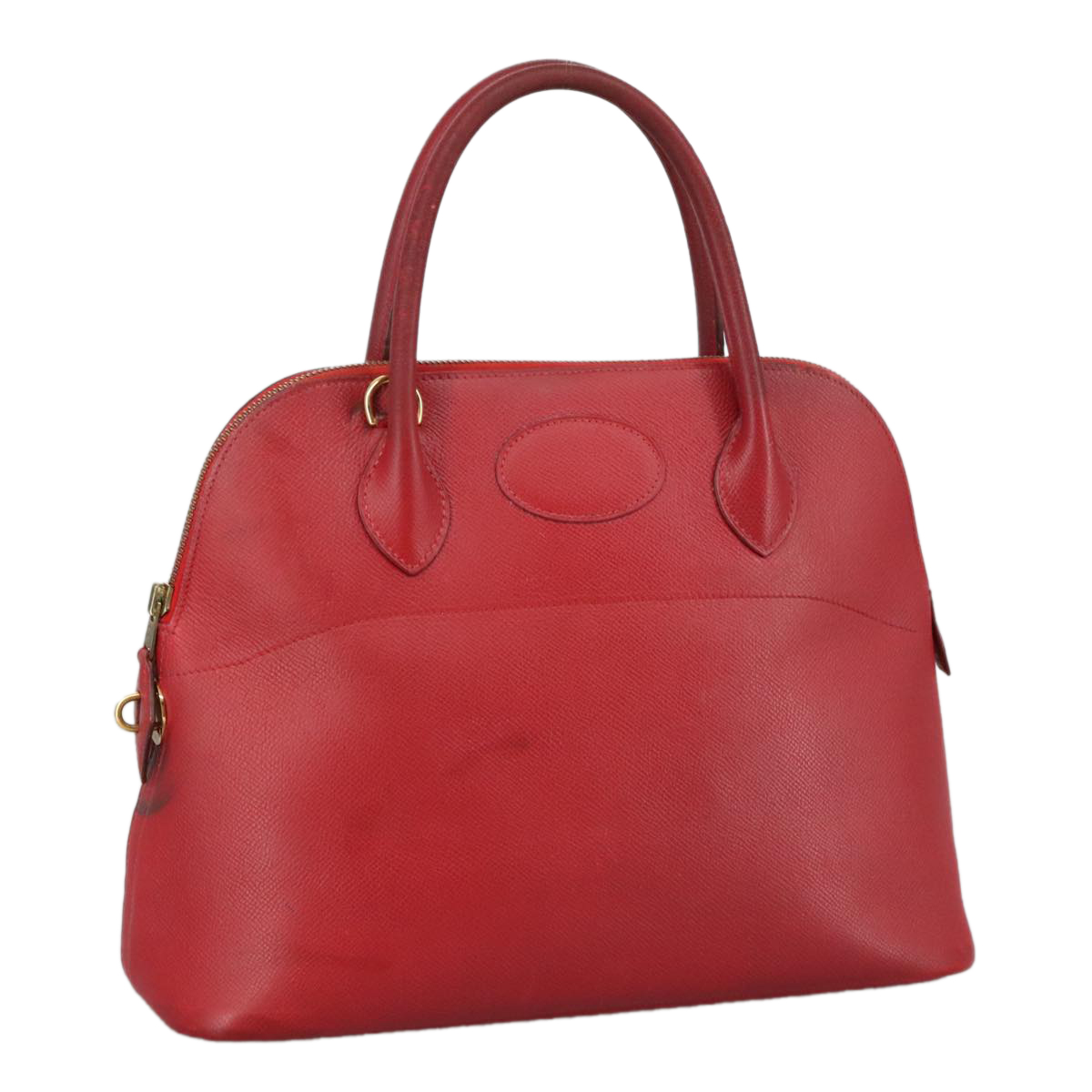 HERMES Bolide 31 Hand Bag Leather Red Auth bs21233