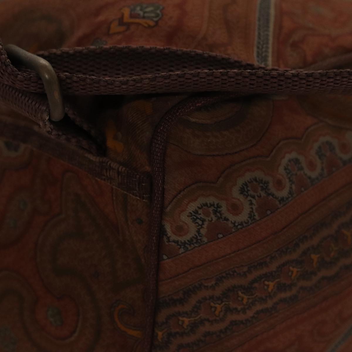 ETRO Paisley Backpack Nylon Brown Gold Auth bs21317 | eBay display picture 3