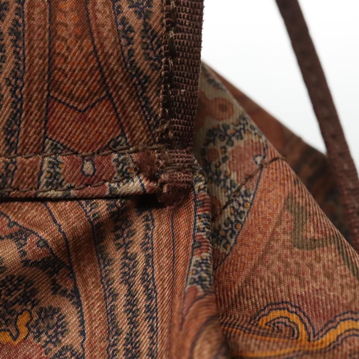 ETRO Paisley Backpack Nylon Brown Gold Auth bs21317 ETRO Paisley Backpack Nylon Brown Gold Auth bs21317 Golden  main image 3