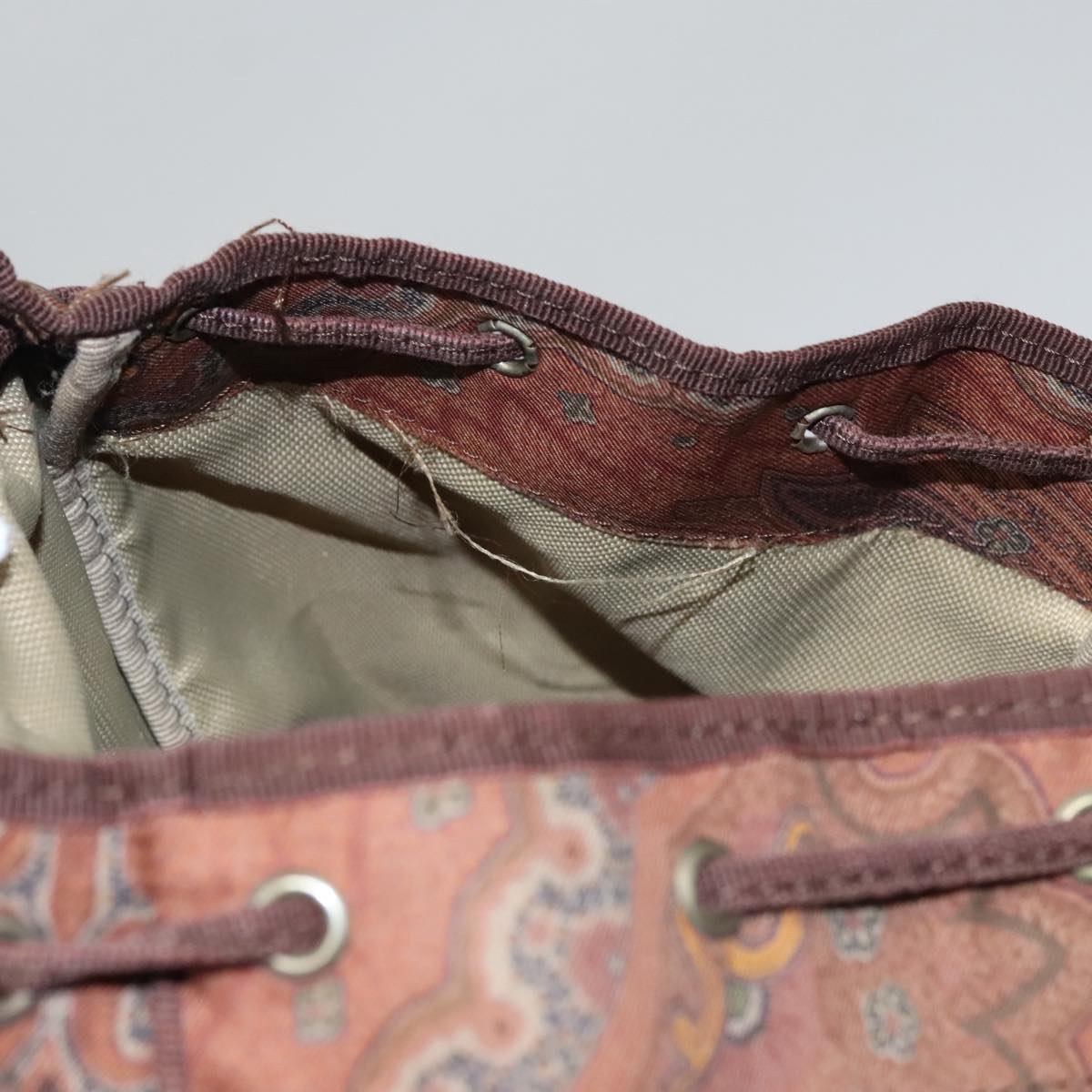 ETRO Paisley Backpack Nylon Brown Gold Auth bs21317 ETRO Paisley Backpack Nylon Brown Gold Auth bs21317 Golden  main image 2