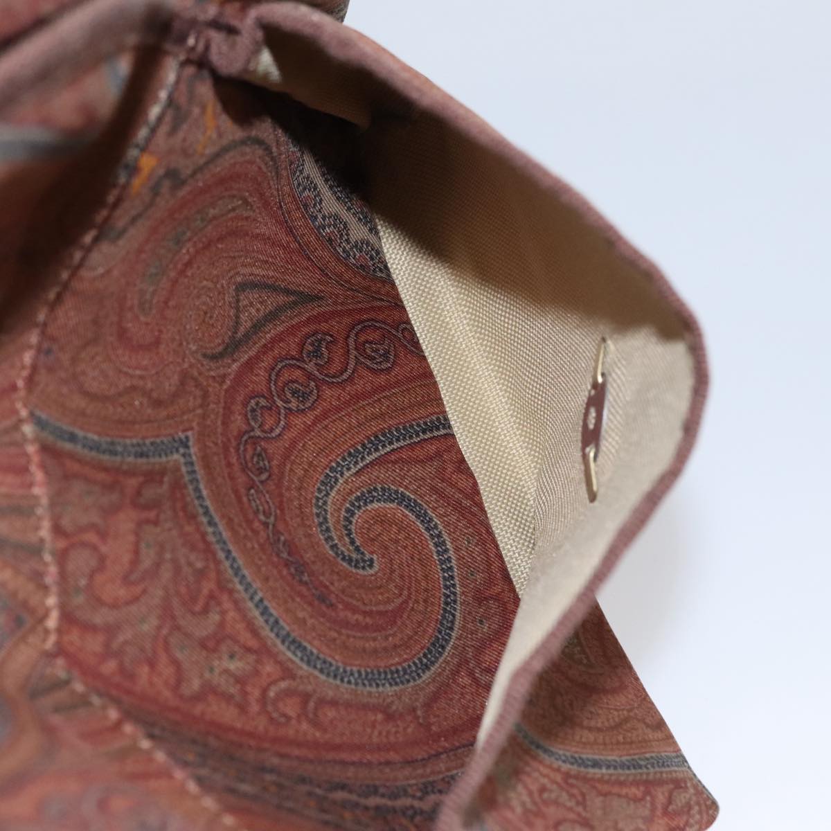 ETRO Paisley Backpack Nylon Brown Gold Auth bs21317 | eBay display picture 1