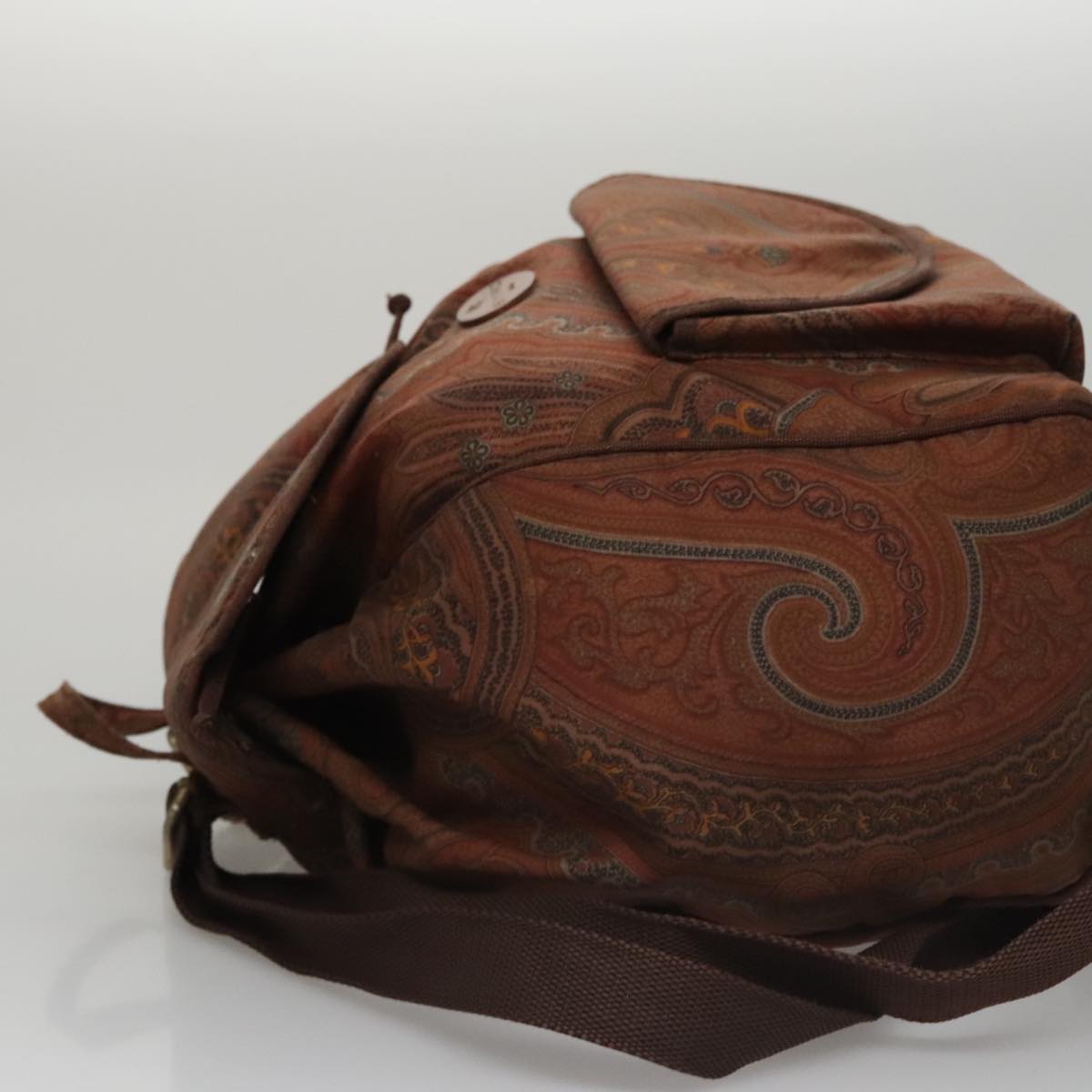 ETRO Paisley Backpack Nylon Brown Gold Auth bs21317 | eBay display picture 3