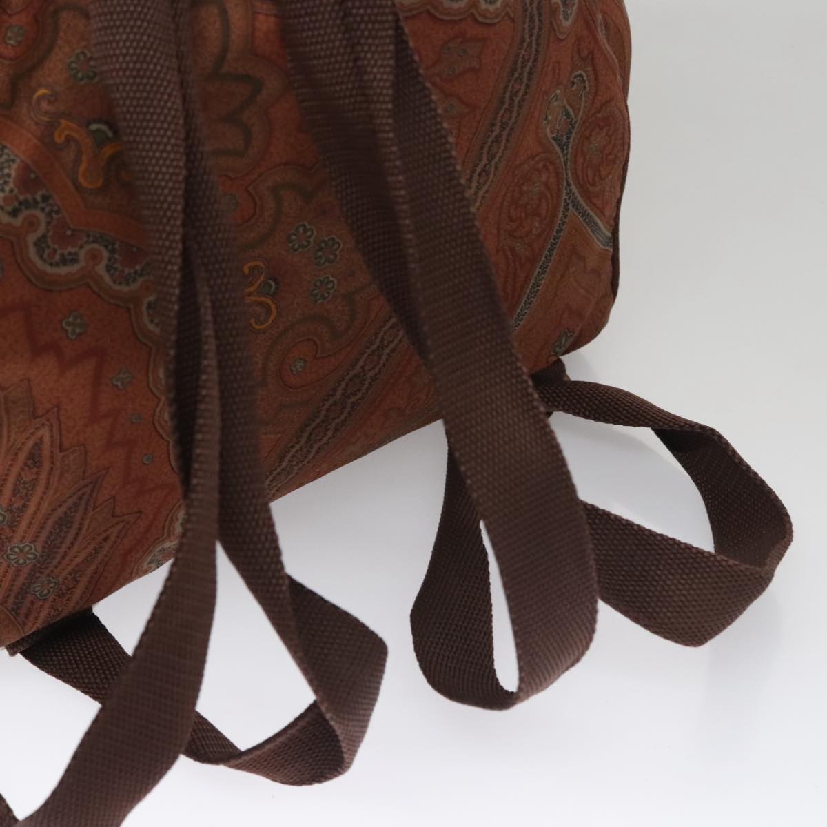 ETRO Paisley Backpack Nylon Brown Gold Auth bs21317 | eBay display picture 1