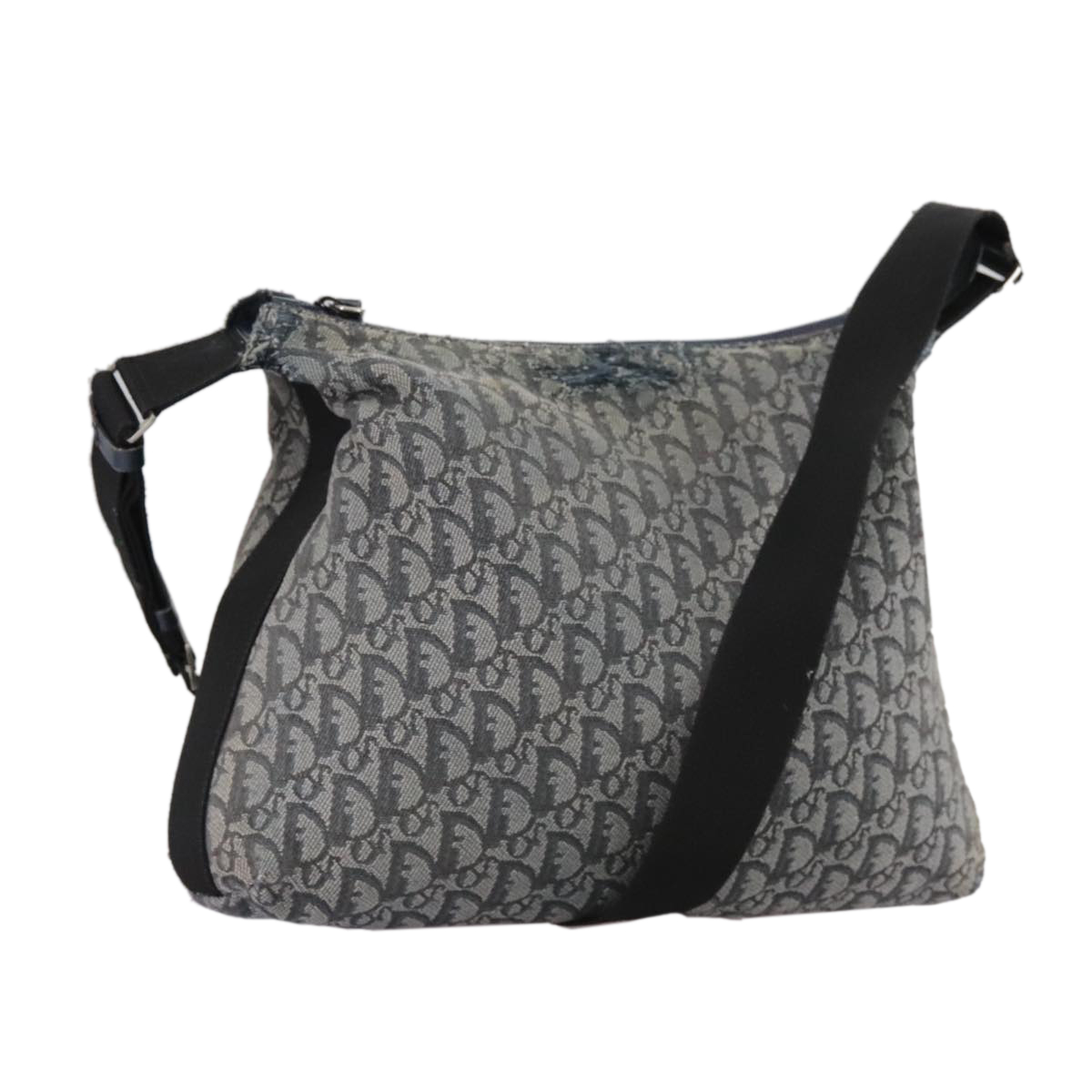 Christian Dior Trotter Canvas Shoulder Bag Navy Auth bs21536