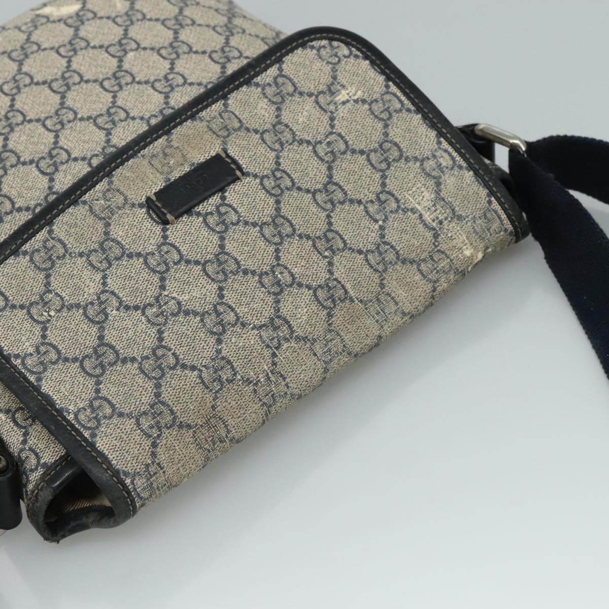 GUCCI GG Supreme Shoulder Bag PVC Navy 223666 Auth bs21744 | eBay