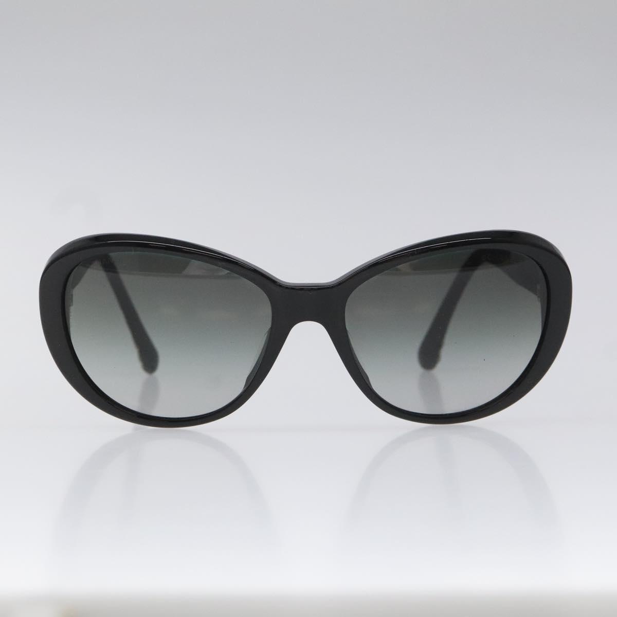 CHANEL Tweed Sunglasses Plastic Black CC Auth bs22164 | eBay