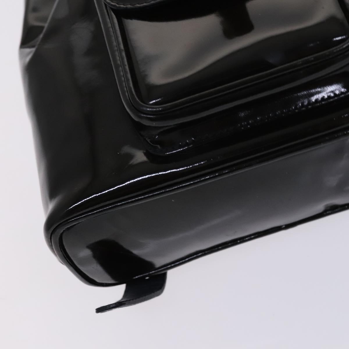 GUCCI Bamboo Backpack Enamel Black Gold Auth bs23155 Gucci Bamboo Backpack | Etoile Luxury Vintage – l main image 4