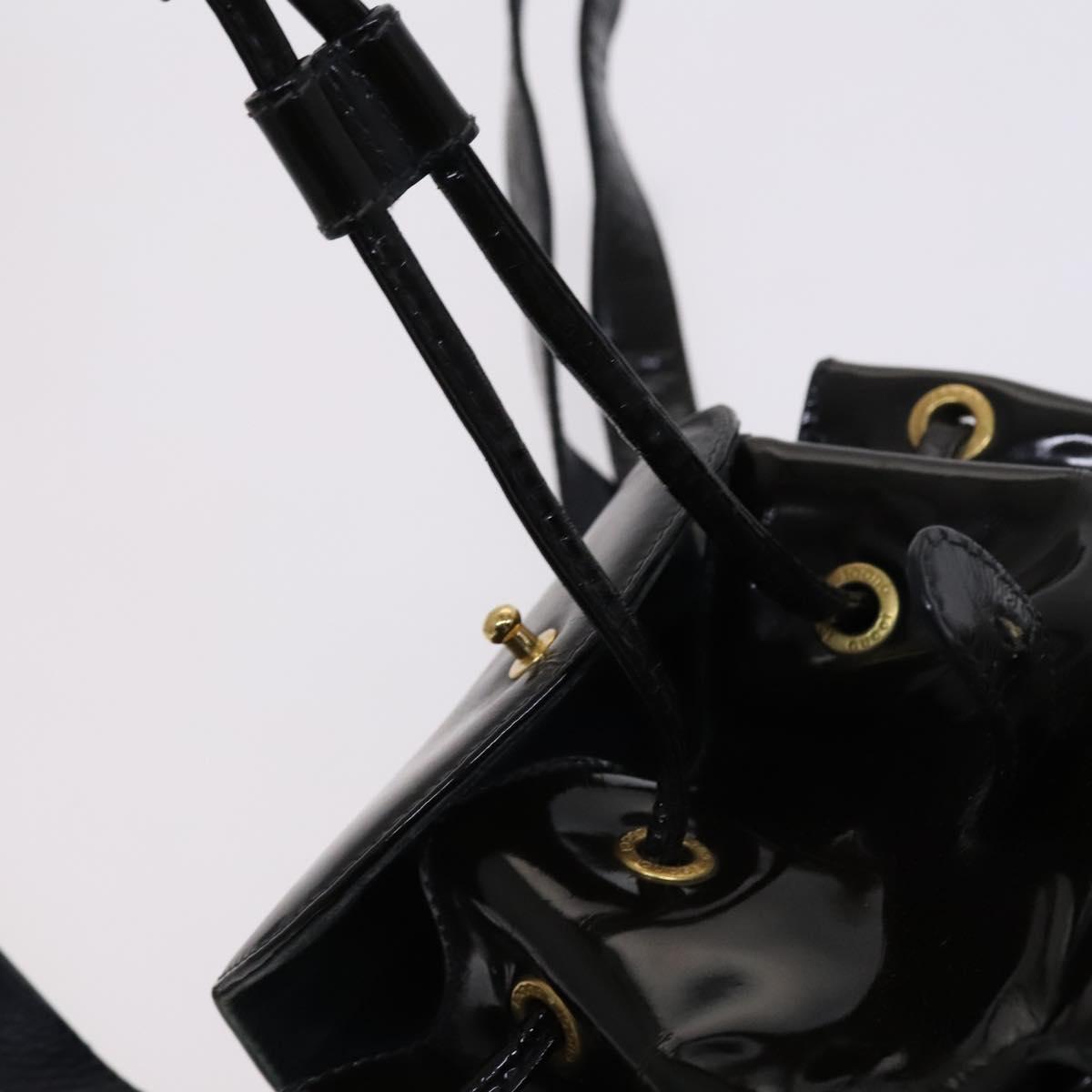 GUCCI Bamboo Backpack Enamel Black Gold Auth bs23155 | eBay display picture 3
