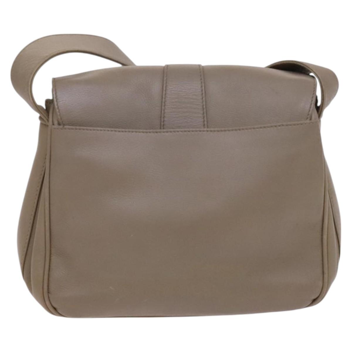 GUCCI Shoulder Bag Leather Beige Gold 001 2113 1601 Auth