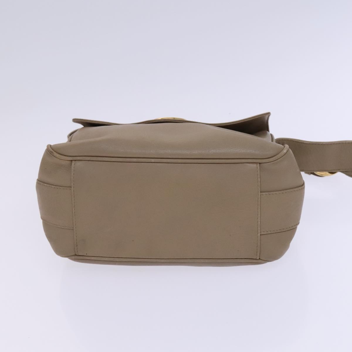 GUCCI G金具レザーハンドバッグ GUCCI Shoulder Bag Leather Beige Gold 001 2113 1601 Auth
