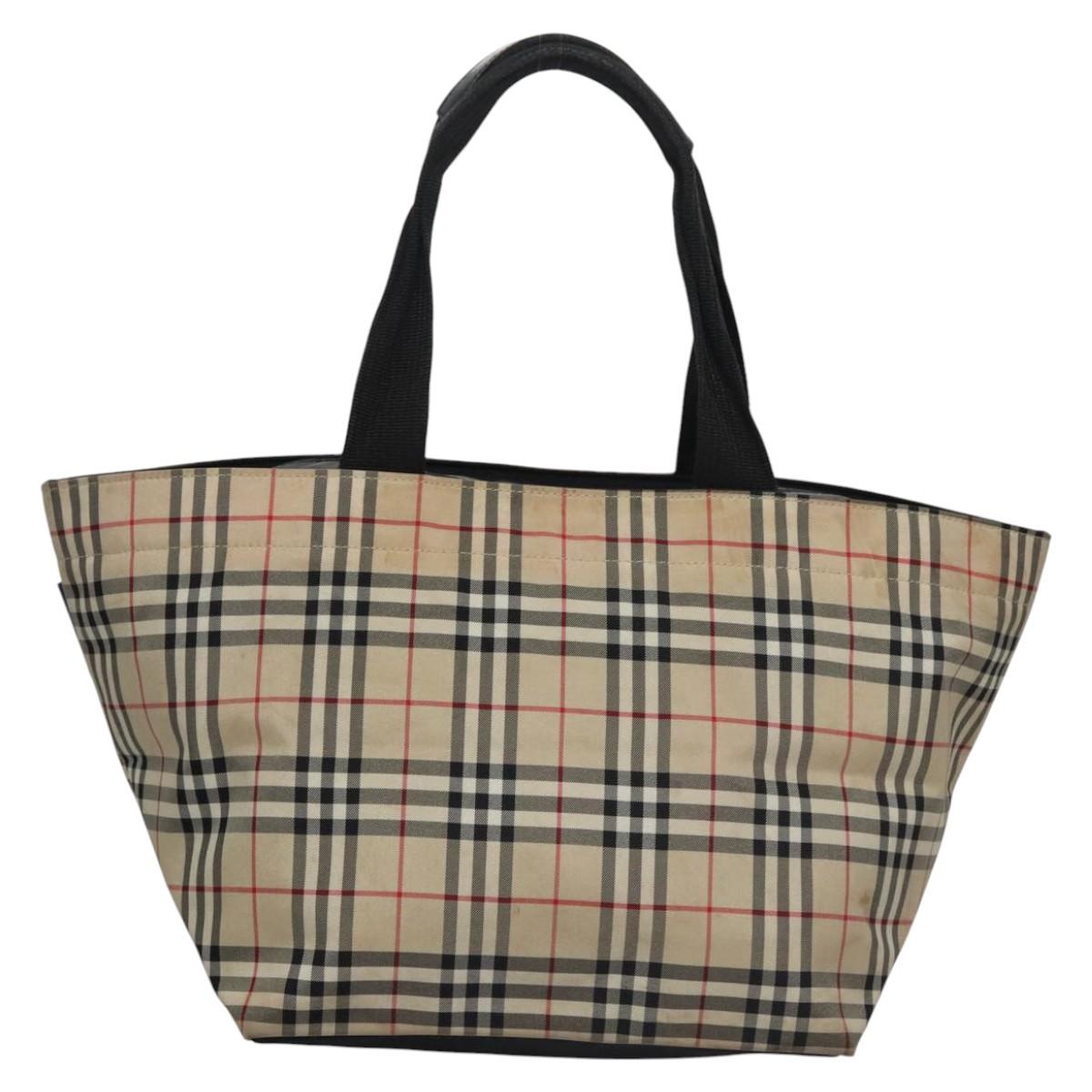 Burberrys BLUE LABEL キャンバス ノバチェック 帆布 Burberrys Nova Check Blue Label Tote Bag Nylon Beige Black