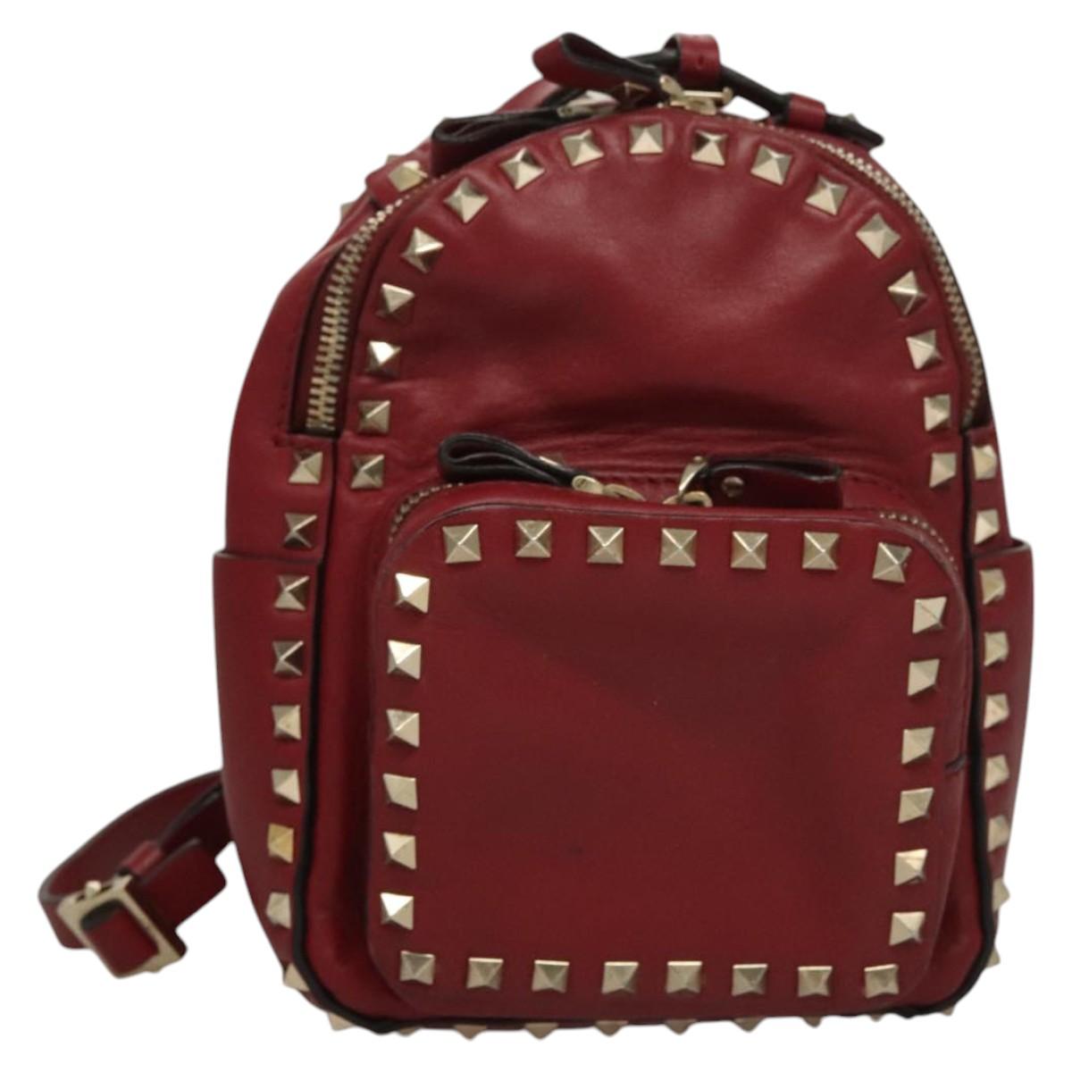 VALENTINO Backpack Leather Red Auth bs23660V | eBay display picture 3