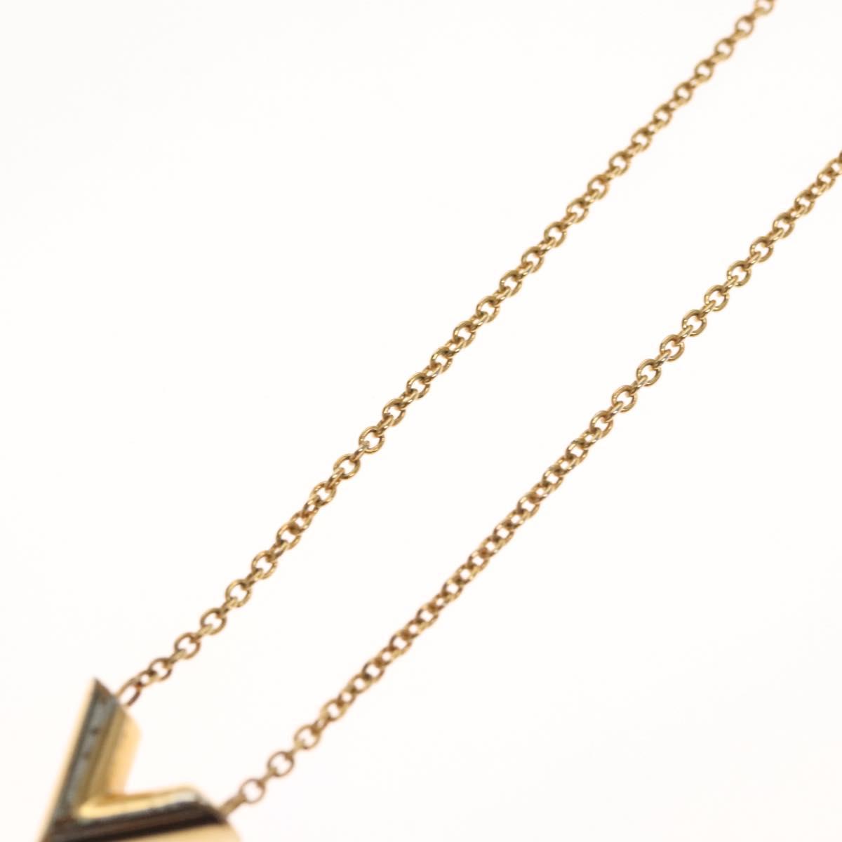 LOUIS VUITTON Essential V Necklace Gold M61083 LV Auth
