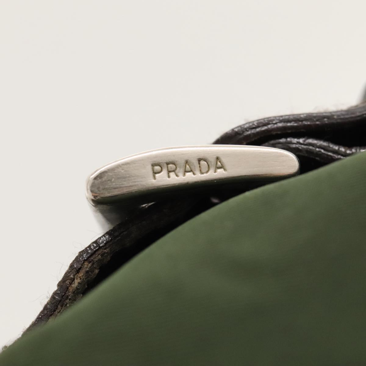 PRADA Backpack Nylon Khaki Silver Auth bs24334 | eBay display picture 3